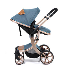 Best light weight aluminium alloy foldable baby stroller with adjustable height seat all season ventilate mesh skylight